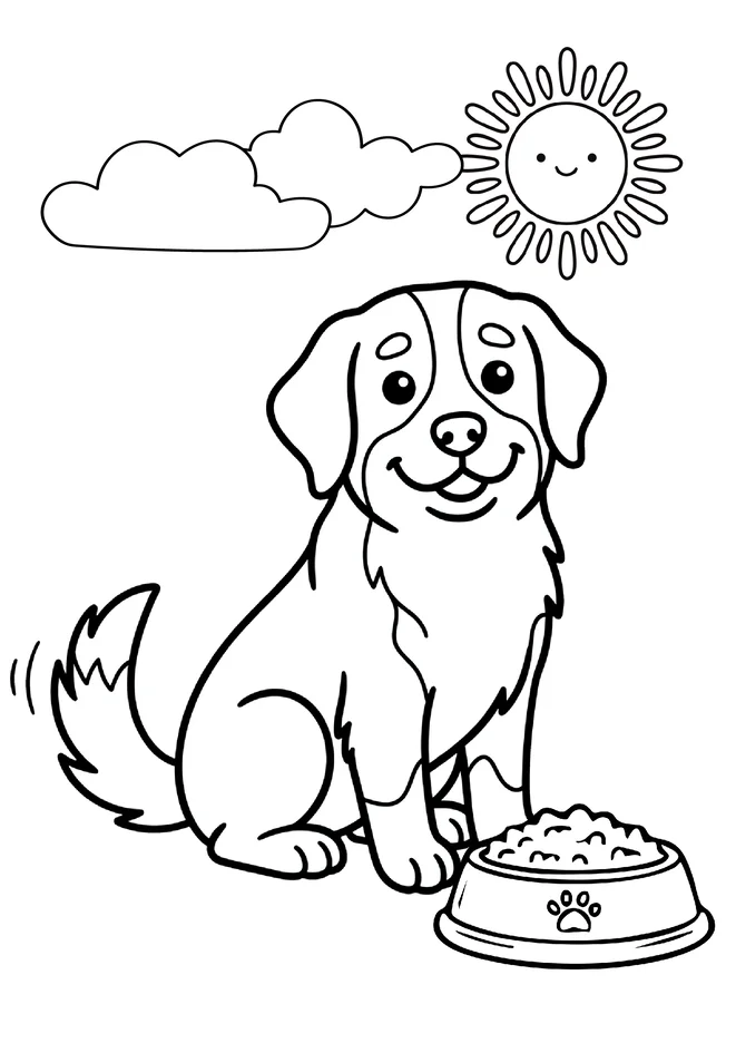 Cachorros para colorir para imprimir e colorir - imagem 3